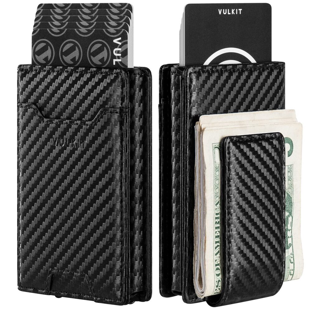 9372 Money Clip Wallet Pop Up Card Holder RFID Protection Leather Wallet